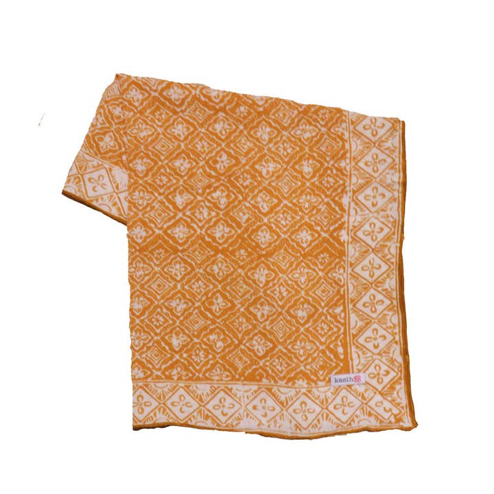 Kasih Co-op – wholesale Bandana – Women's – Hand Dyed Batik Bandana, 100% Soft Cotton, Yellow Fall Color