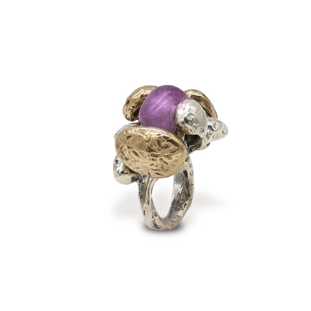 Mandile Gioielli - Wholesale Cocktail/Statement Ring - Silver and bronze ring with semiprecious stone (AR165)3