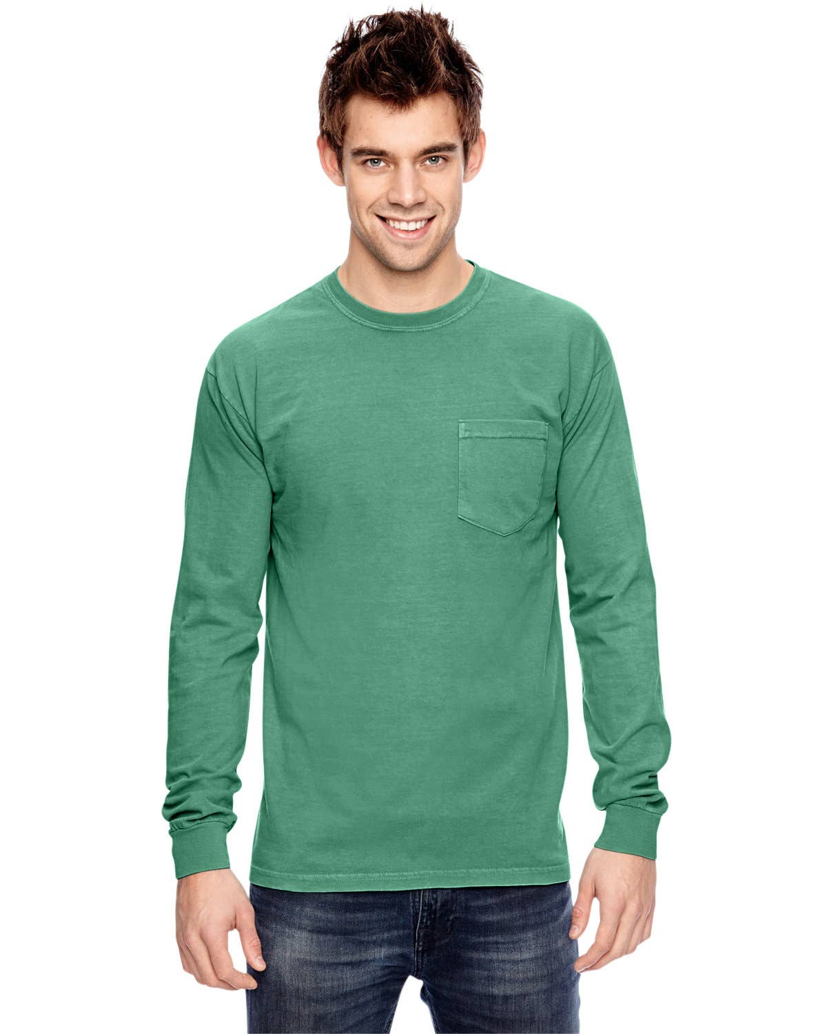 Total Apparel - Wholesale T-Shirt - Men's - Comfort Colors Garment-Dyed Long-Sleeve Pocket T-Shirt C44106