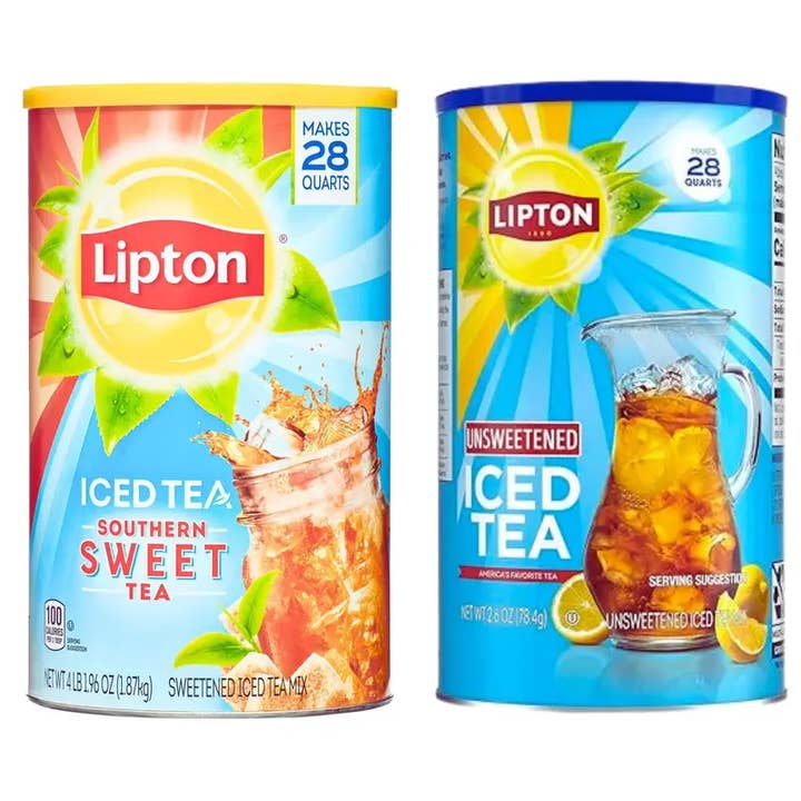 Lipton & TAZO - Wholesale Iced Tea - LPT ITM-Unsweetened & Southern Sweet 28 Quarts Pack of 2