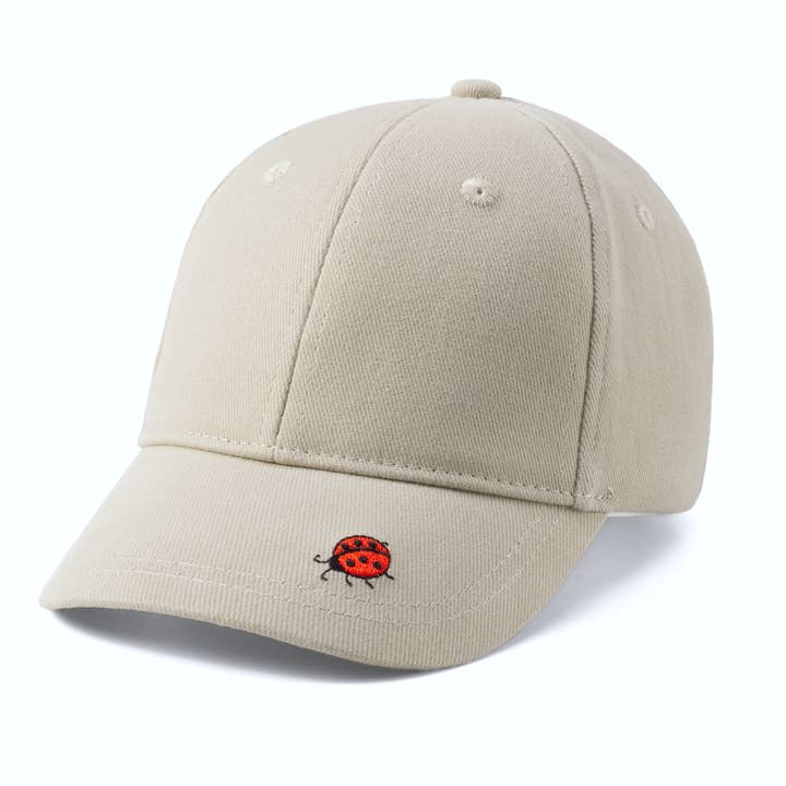 Kids Baseball Hat - Natural / Ladybug - (Girls 2-6/7y) for wholesale by Peppercorn Kids