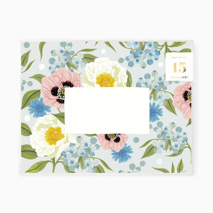 LUSH FLORA | Boxed set of 15 envelopes for wholesale by Botanica Paper Co.