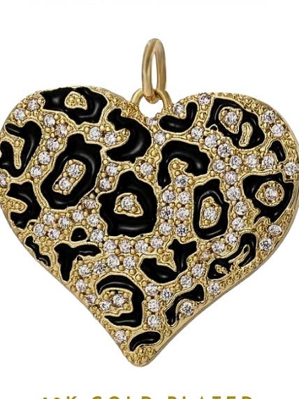 Leopard Print Heart | Charm for wholesale by Coco Luna Collection