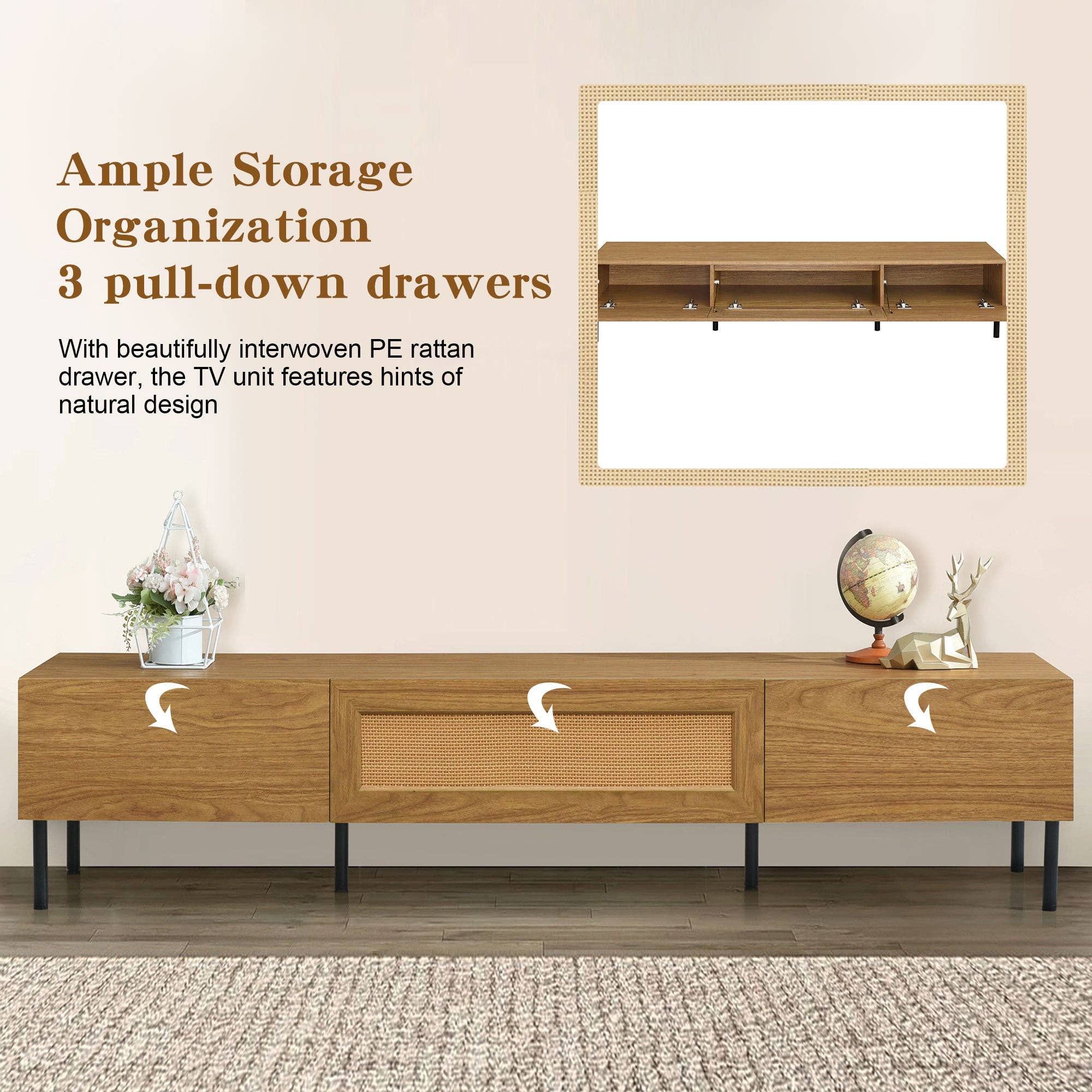 39F Inc. - Wholesale Cabinet - TV Stand for TVs up to 80'' , Modern Farmhouse Media Console4