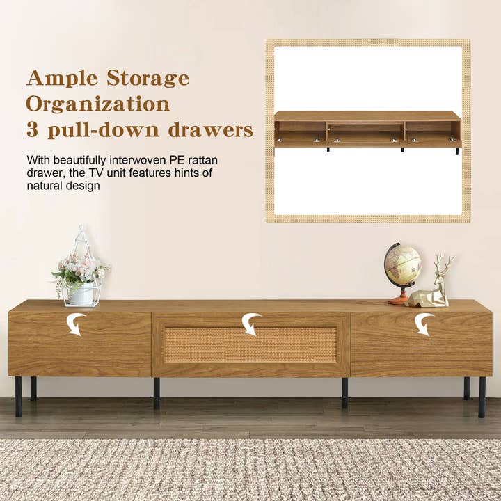 39F Inc. - Wholesale Cabinet - TV Stand for TVs up to 80'' , Modern Farmhouse Media Console4