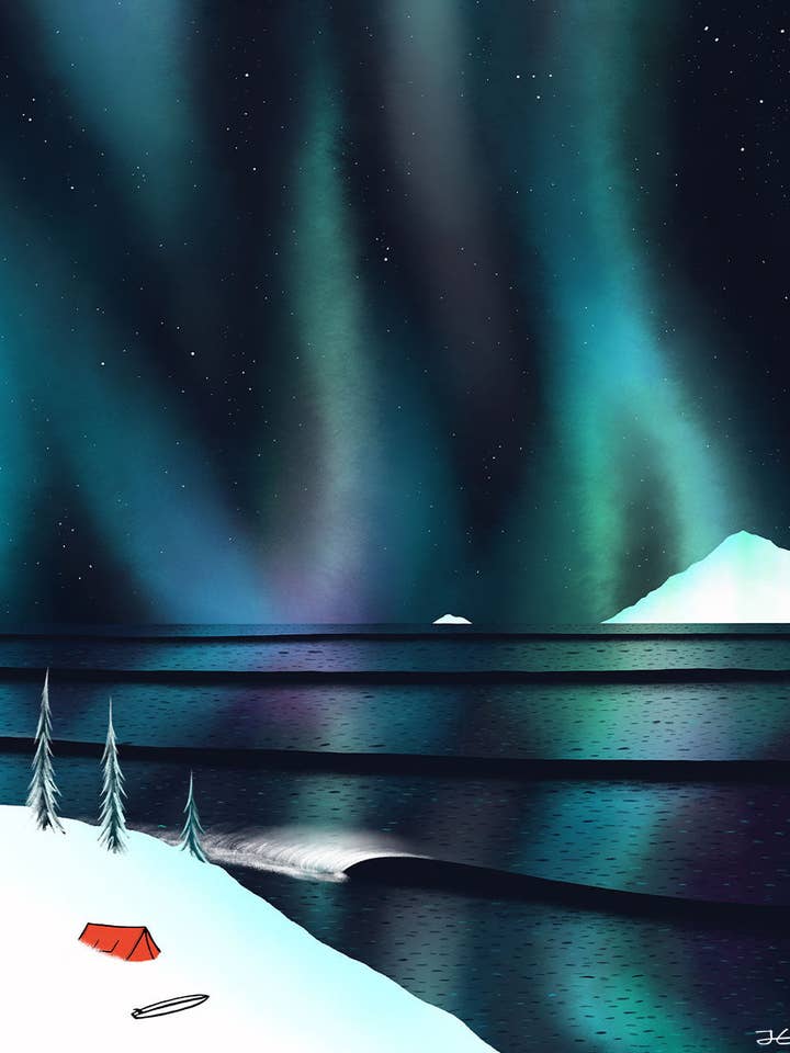 Cold Lefts - Impression encadrée pour la vente par Jonas Claesson