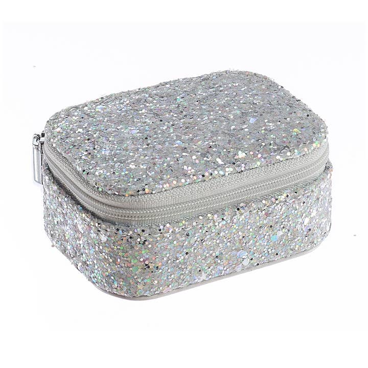 Caixa de Joias Mini Glitter Prata Confetti por atacado de Rockahula Kids