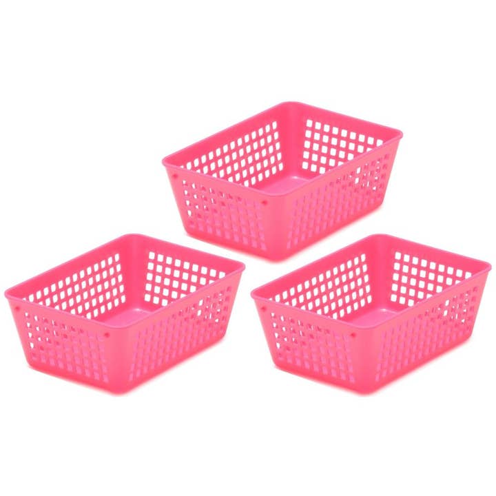 YBM HOME INC. - Wholesale Storage Bin - Plastic Storage Basket 6 x 4.5 x 2.25 In. - 3 Pk, 7 Colors