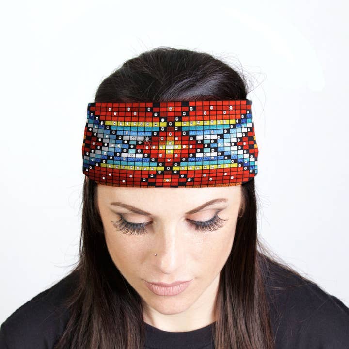MULTI Hot Leathers Bling Bands Native American Pat Rhinestone Crystal Headband Wraps RWC2031 for wholesale on Faire