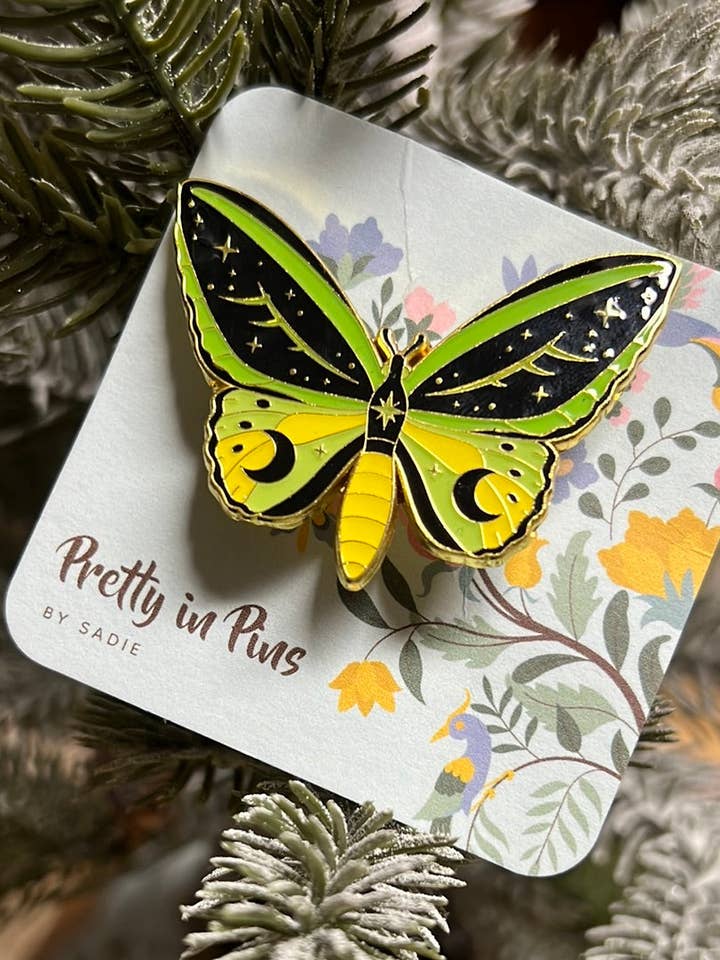Large limey boho moth for wholesale by Riddle Boutique