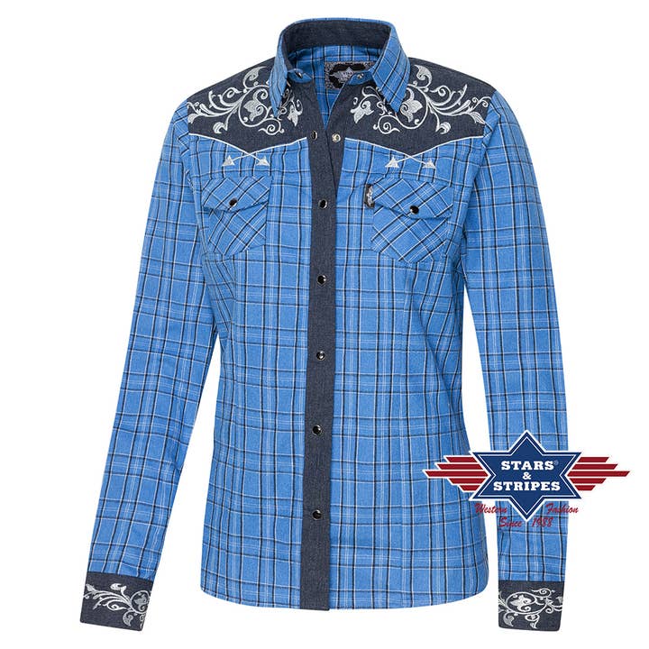 Checked western blouse - Laura for wholesale by Stars & Stripes®