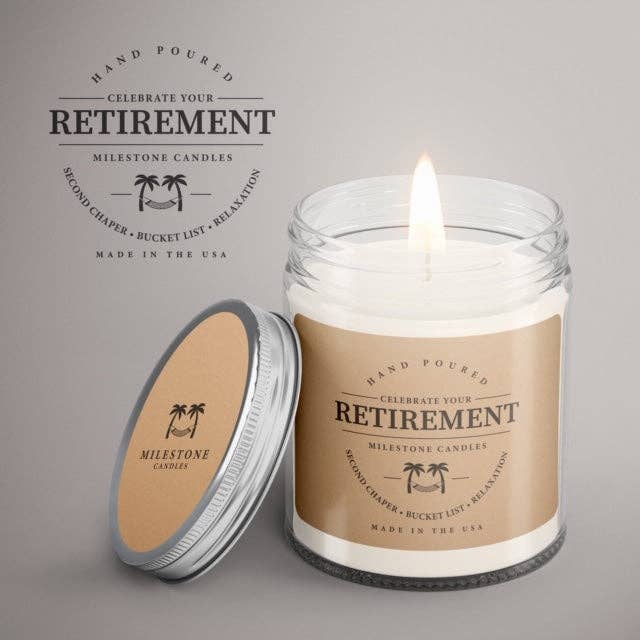 Retirement Mason Jar for wholesale by Milestone Candles