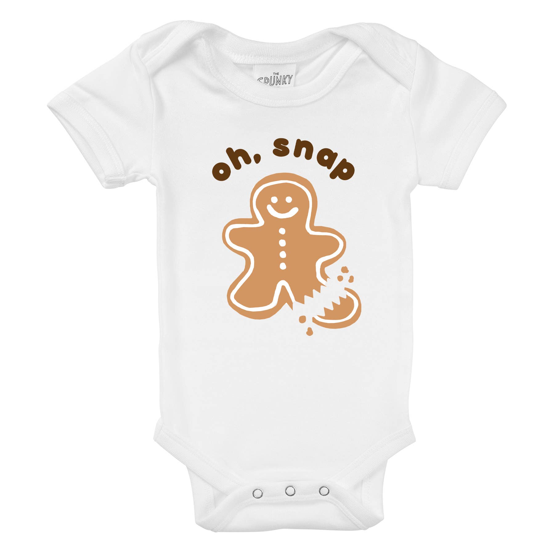 Spunky Stork - Wholesale Screen Printed T-Shirt - Kids - Oh Snap Gingerbread Man Funny Christmas Baby Toddler Top0