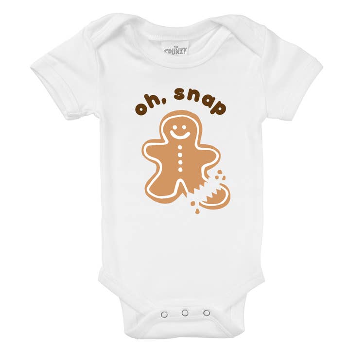 Spunky Stork - Wholesale Screen Printed T-Shirt - Kids - Oh Snap Gingerbread Man Funny Christmas Baby Toddler Top