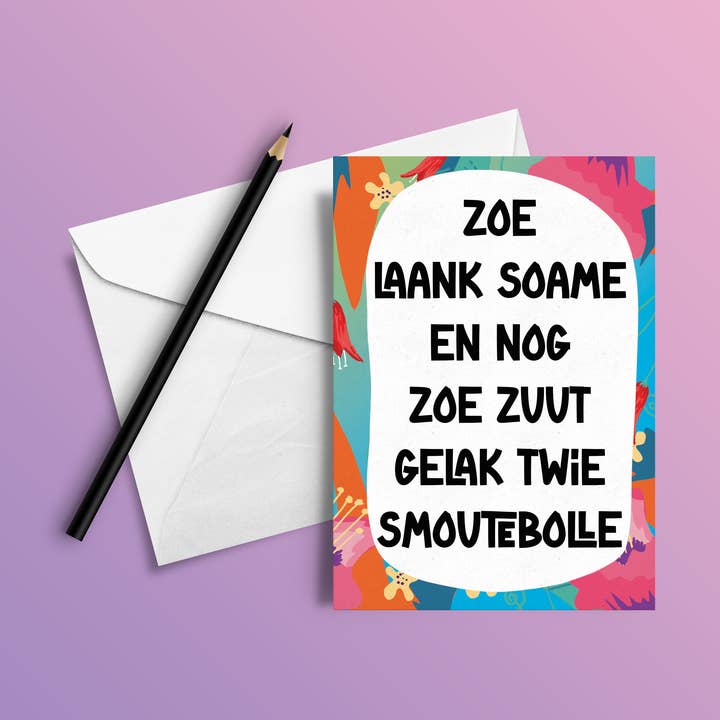 twie smoutebolle - wenskaart tante Colette voor wholesale door Studio Frits