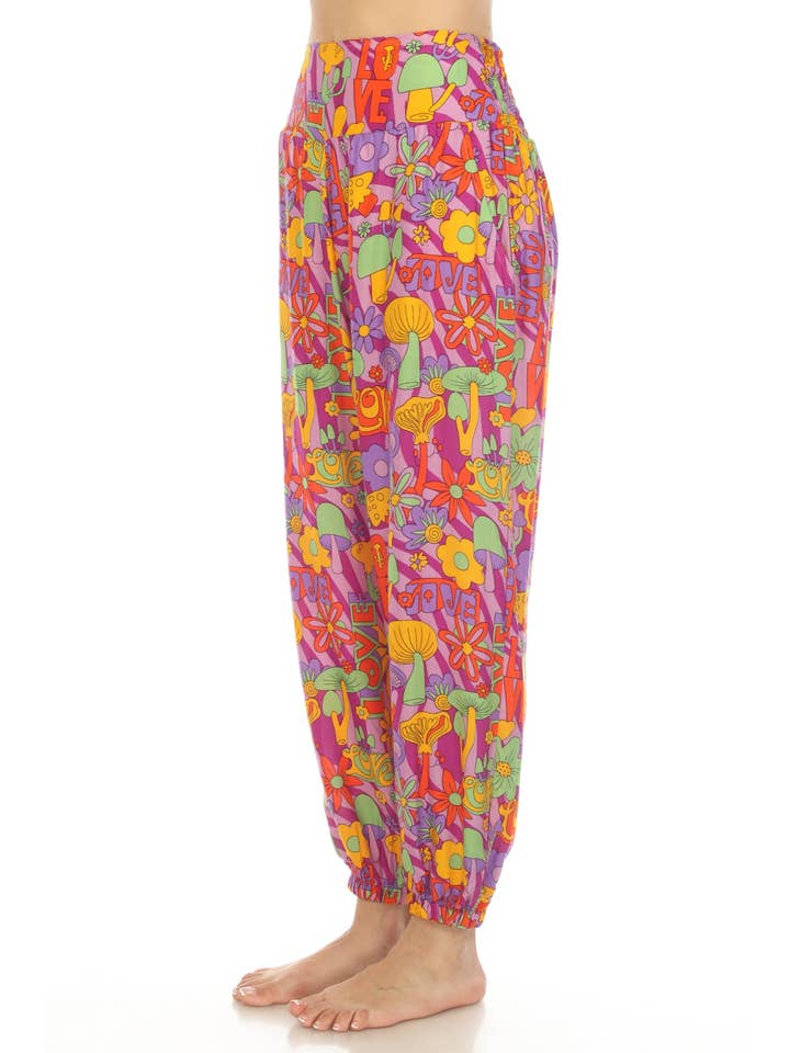 Lakhays Collection Inc. – Großhandel Hose – Damen – Haremshose mit Pilzmotiv und Liebesmuster6