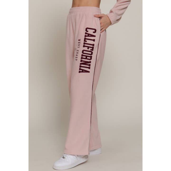 PIPING FLEECE PANTS WITH EMBROIDERY for wholesale by Paperdoll