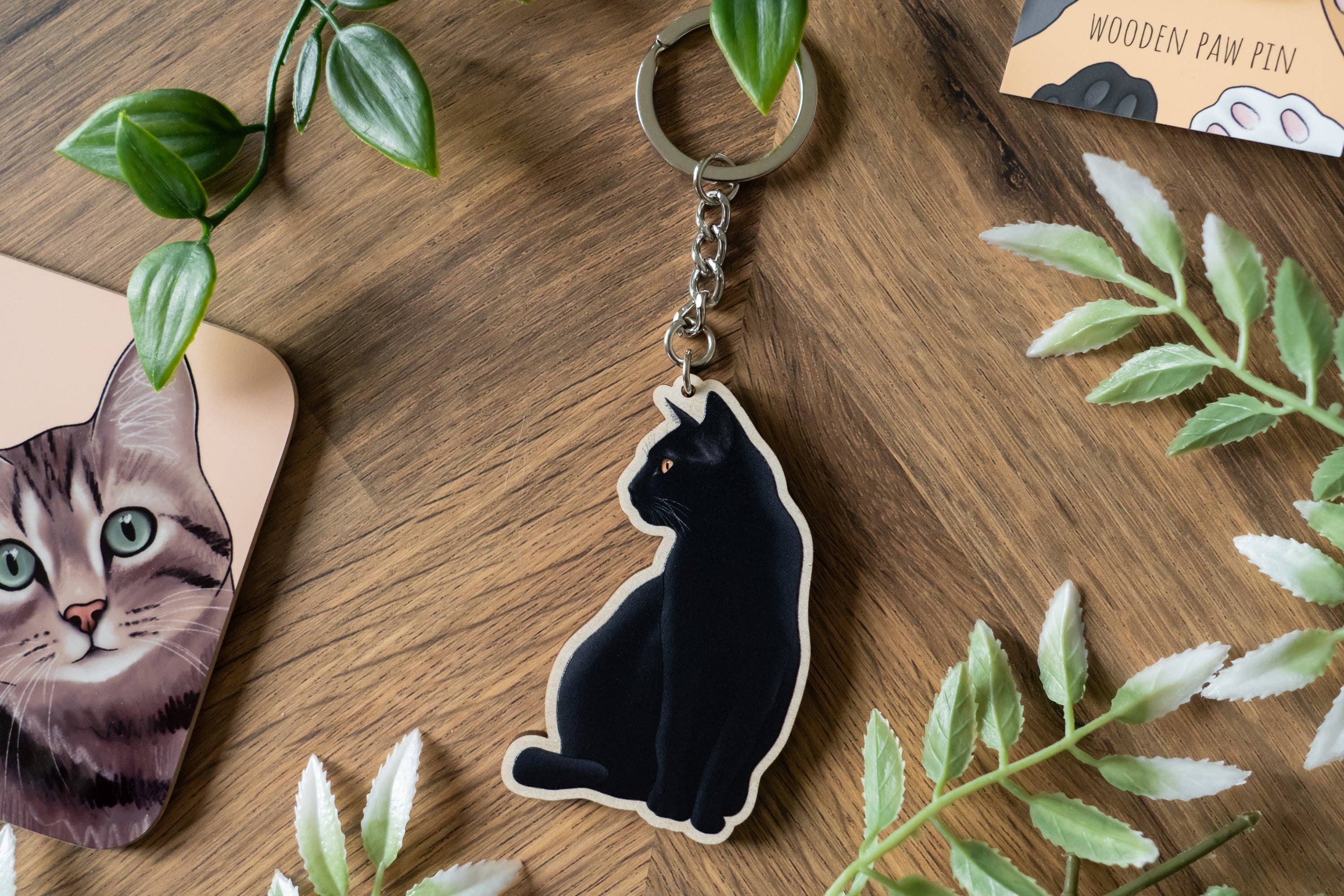 Hayley Jade Design Studio - Wholesale Keychain - Women's - Black Cat Keychain3