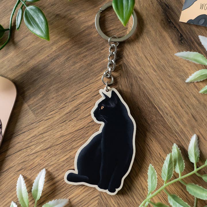 Hayley Jade Design Studio - Wholesale Keychain - Women's - Black Cat Keychain3