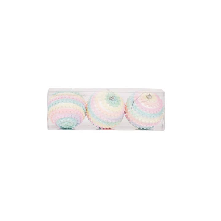 Housevitamin bv - Wholesale Ornament Set - Xmas Hangers- Xmas Balls- Foam- Unicorn Colours-S3- 8cm