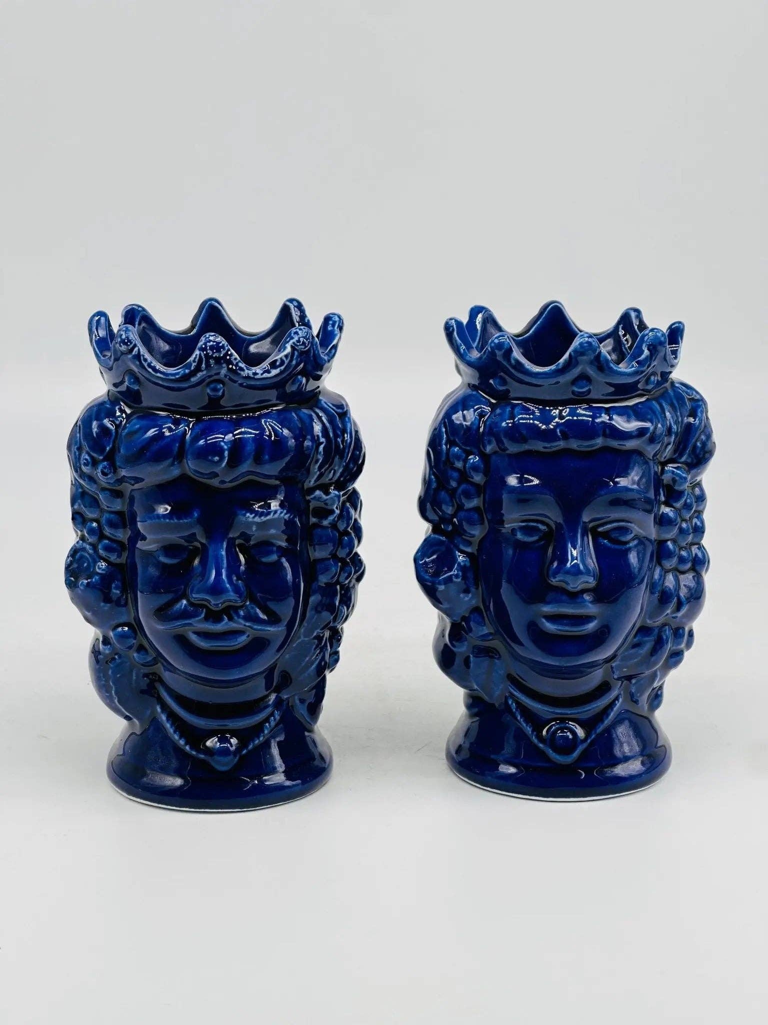 DD Ceramiche Siciliane - Wholesale Decorative Figurine - Pair of Moro Heads Kalat Frutta Ceramica Caltagirone cm H.14 L.9 Handcrafted VARIOUS COLORS4