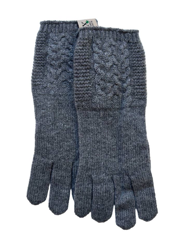 Guantes Ox Haven con trenzado, color ceniza, para mujer para venta al por mayor de Oxford Meadow Cashmere