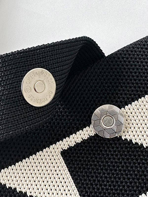 StyleGalX - Wholesale Tote Bag - Women's - Contrast Color Split-Joint Woven Bags Handbags5