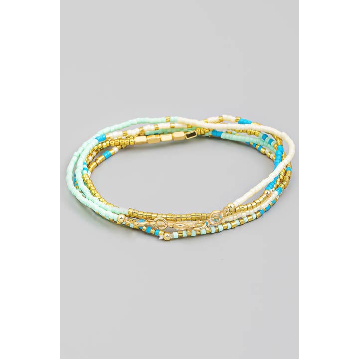 The Looks by Fame Accessories - Wholesale Jewelry Set - Dainty Assorted Bead Bracelet Set