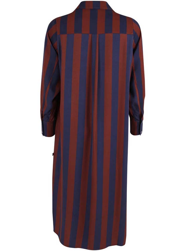 Danefae København - Wholesale Dress - Women's - Danefolk Sateen Twill Dress Dark Navy/Dark Merlot10