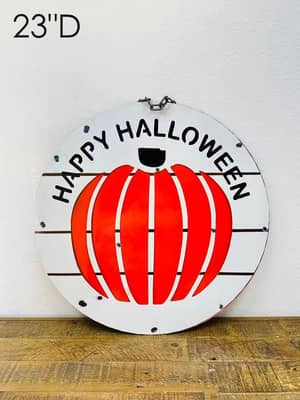 Metal Wall Sign, Happy Halloween Pumkin - T.7 for wholesale by Rustic Farm