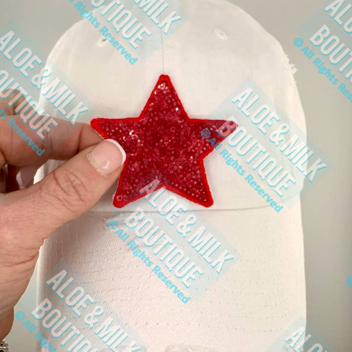 Aloe and Milk Boutique - Wholesale Patch - New Sequin Star Small, sequin star patch, cheer patch4