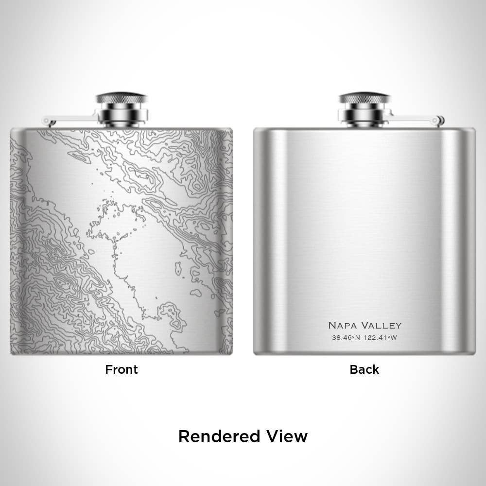 JACE.design - Wholesale Flask - Napa Valley CA Topographic Map Hip Flask1
