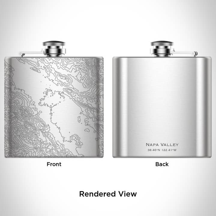 JACE.design - Wholesale Flask - Napa Valley CA Topographic Map Hip Flask1