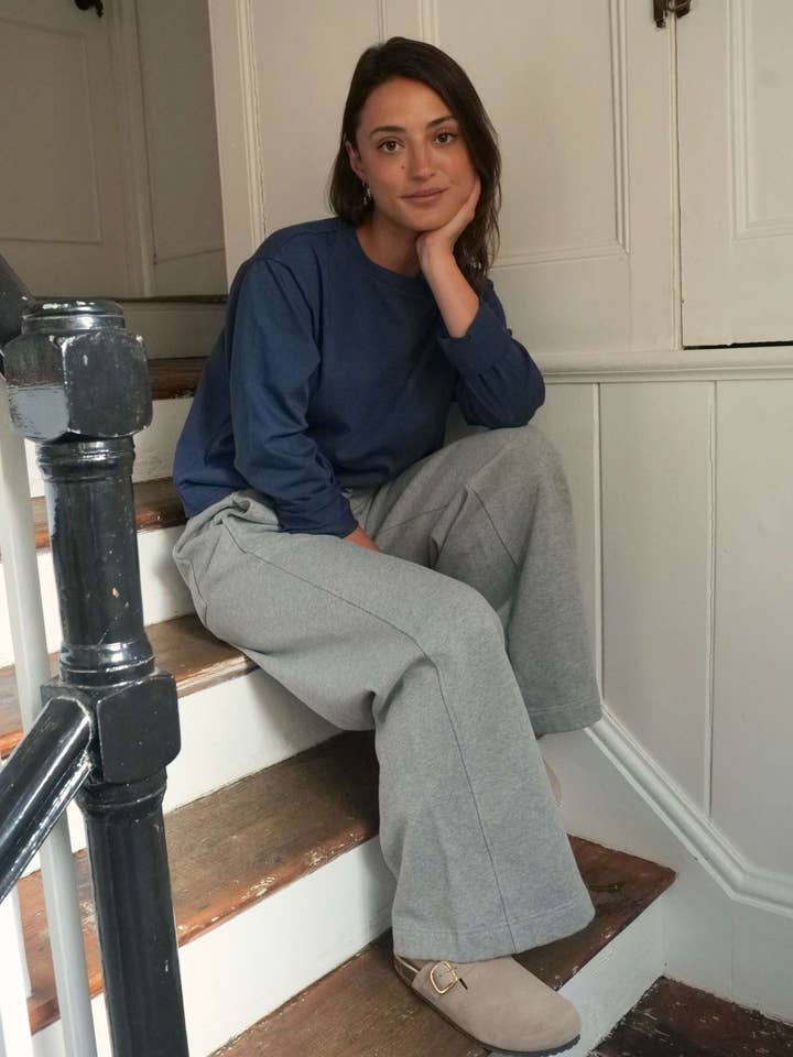 Kate Organic Cotton Grey Marl Joggers for wholesale by Ivy