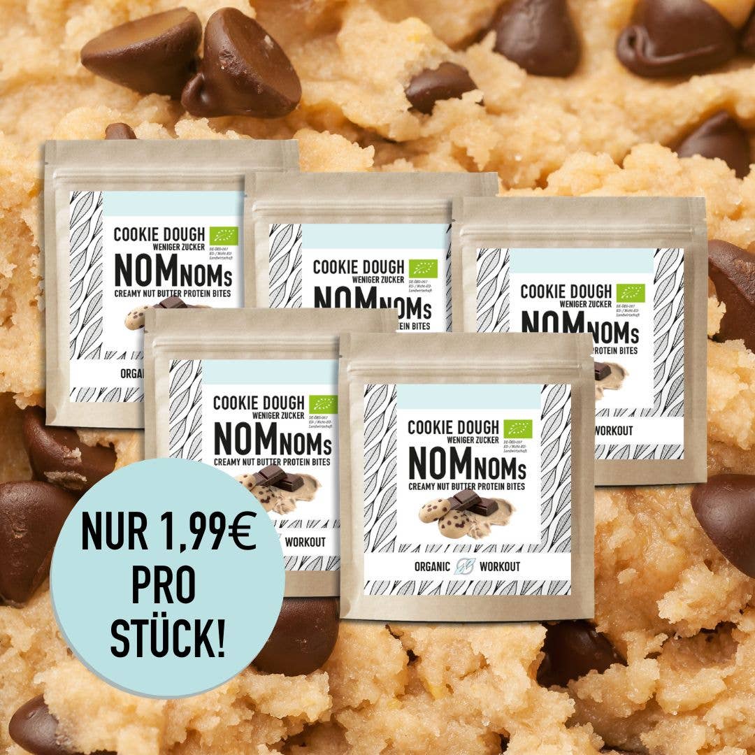 Organic Workout – wholesale Snack bar – Cookie Dough NomNoms - Protein Bites - Chocolate Chip, organic, vegan with organic erythritol and organic pea protein5