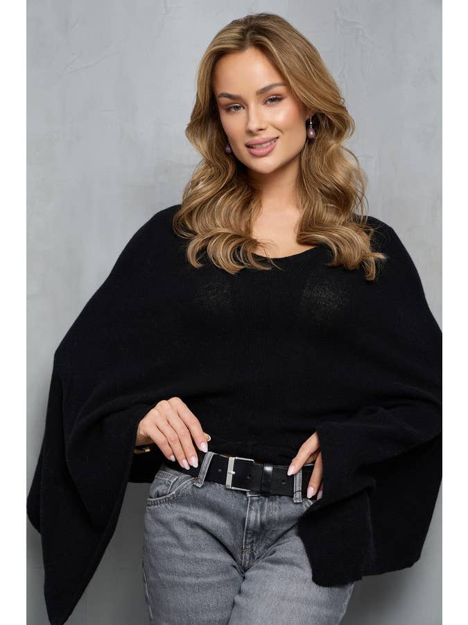 SAACHI - Wholesale Poncho - Women's - Heart Cashmere And Silk Poncho3
