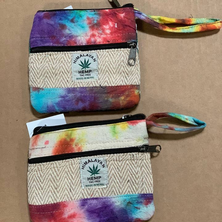 Rising International Inc - Wholesale Coin Purse - Women's - Cotton Hemp Tie Dye Coin Bag Wholesale (RIB968)