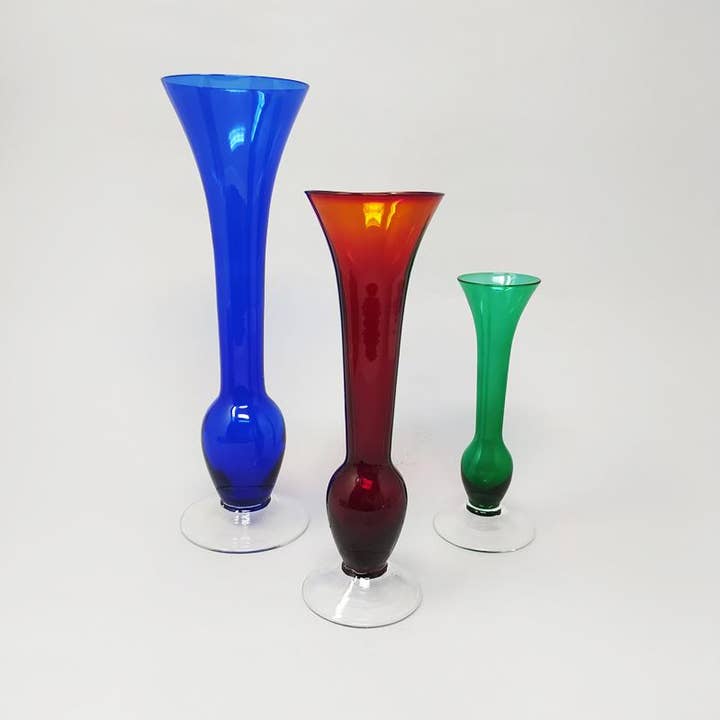 MadInteriorArt – wholesale Vas – 1970-talets underbara uppsättning av 3 vaser i Murano-glas