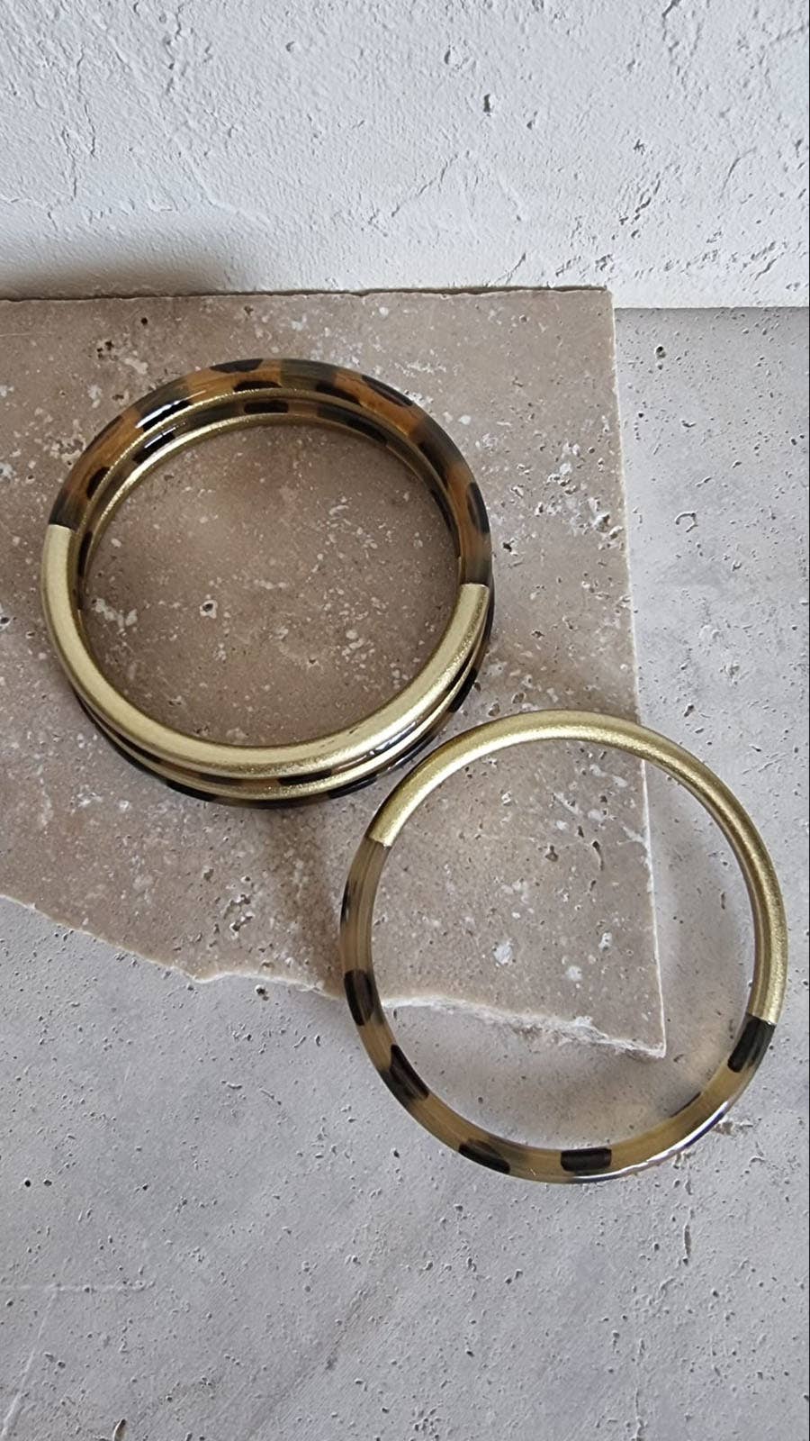 Le Coin Sauvage - Wholesale Armband - Hoornarmband - 5 mm - Luipaard duo goud6