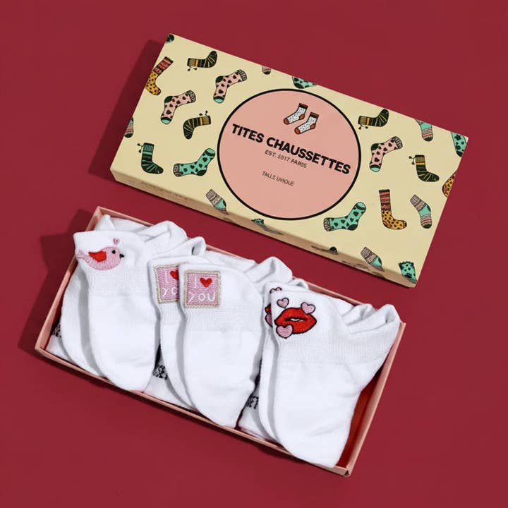 3er Pack Damen-Liebessocken mit Lasche I 35-41 für den Großhandel von Tites Chaussettes