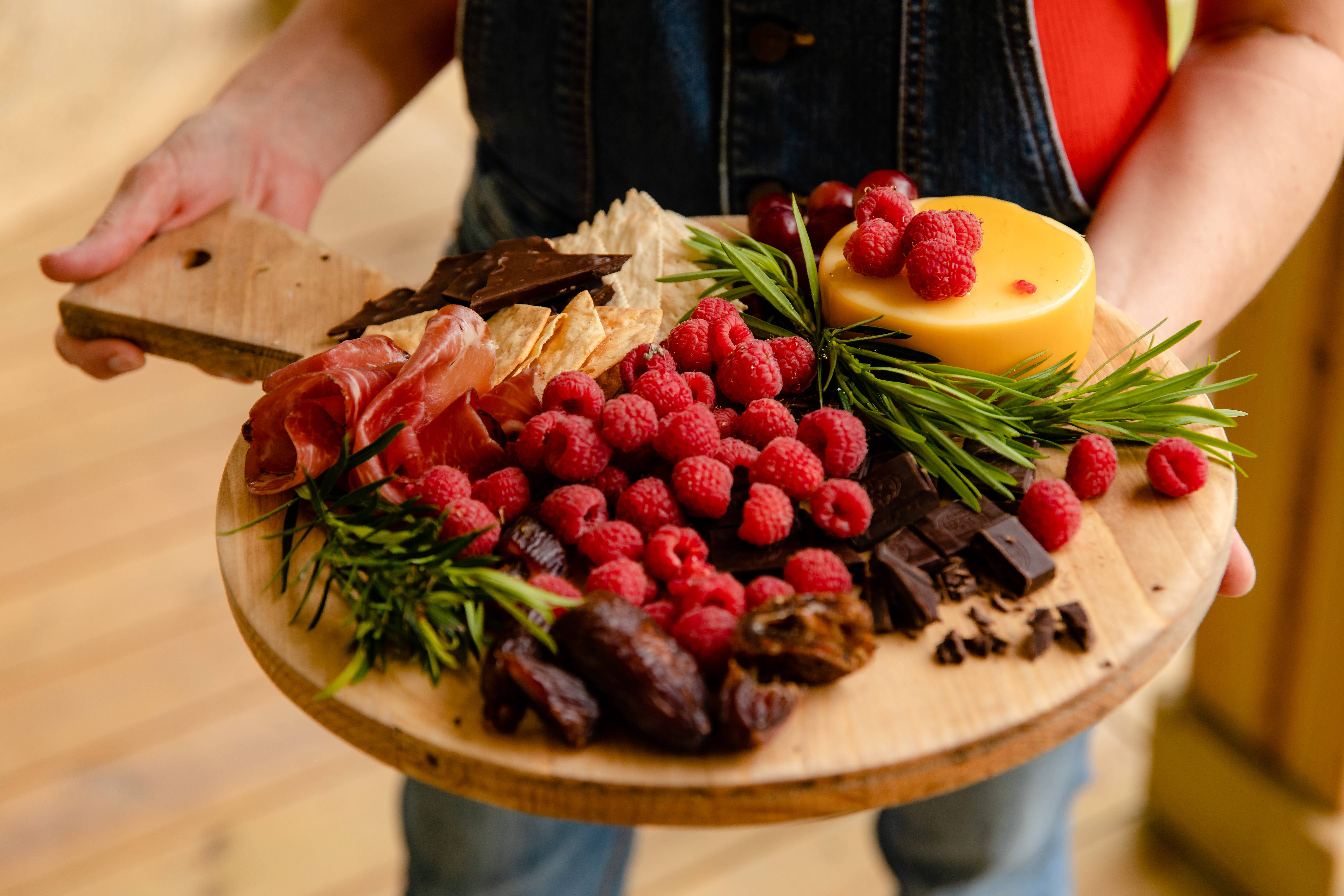 Grace Graffiti - Wholesale Cutting Board - Circle Wooden Paddle, Bread Board, Charcuterie, 23"5