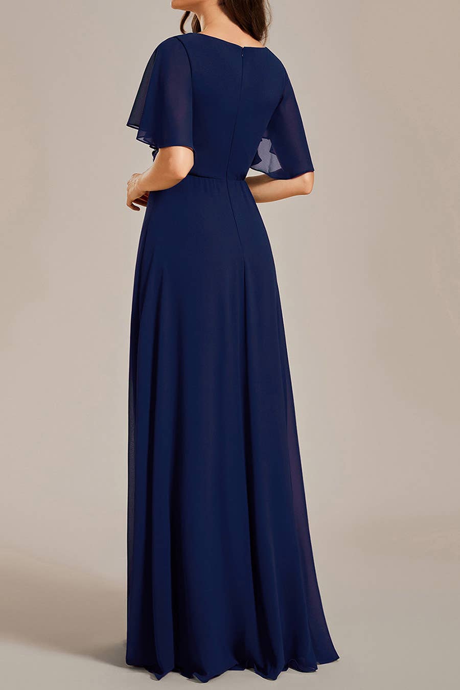 Ever-Pretty - Vente Robe de soirée – femme - Robe de demoiselle d'honneur plissée avec appliques et col en V31