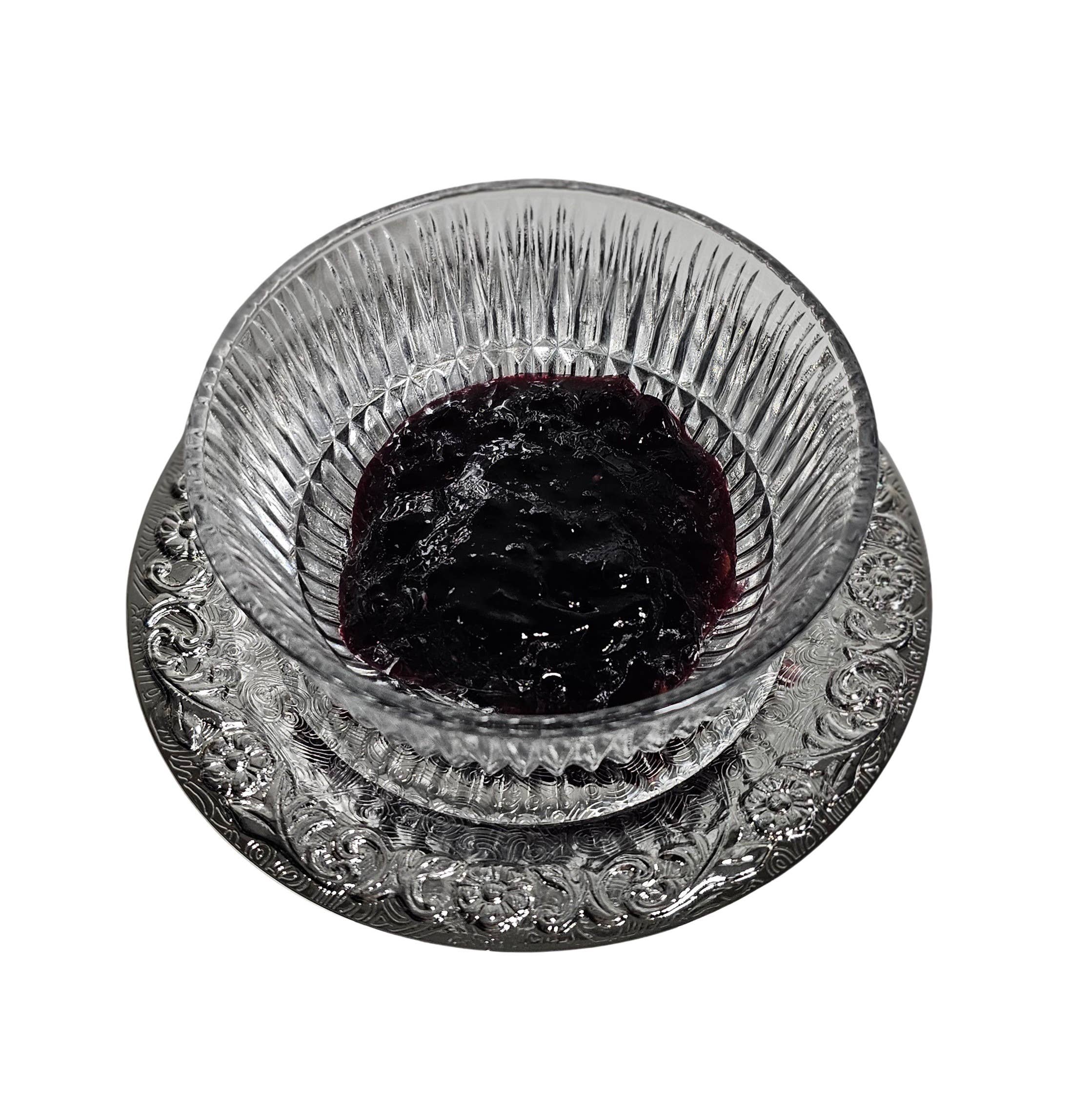 Corbell Silver - Wholesale Butter Dish - Queen Anne Jam/Butter Dish with Silver Plated Base & Lid with Glass Dish.(Non-Tarnish)SKU #: 0/471.5