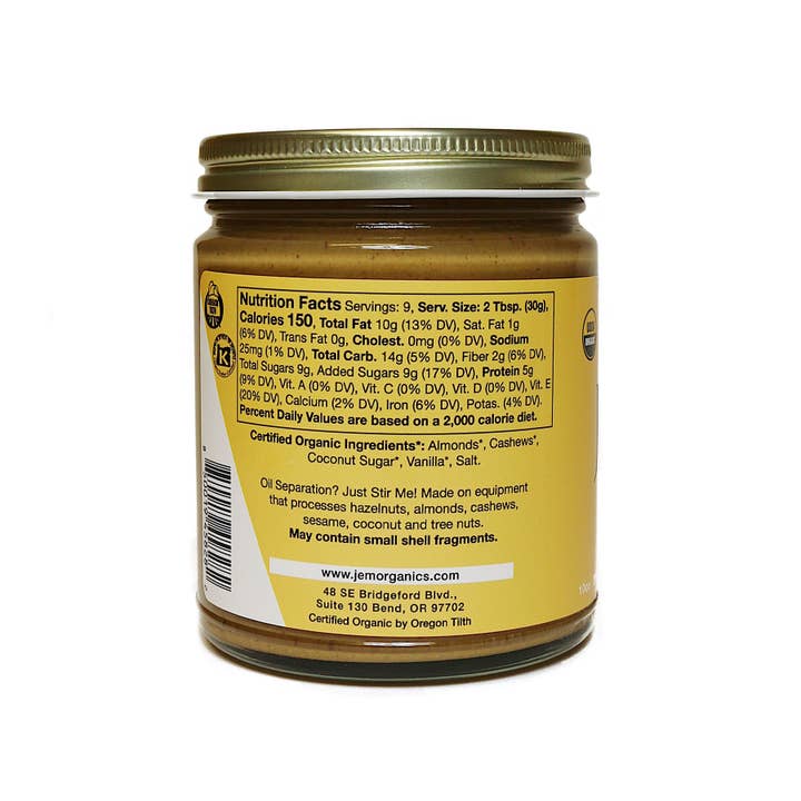 JEM Organics - Wholesale Nut Butter - NEW! 10oz JEM Organics Sprouted Salted Caramel Almond Butter