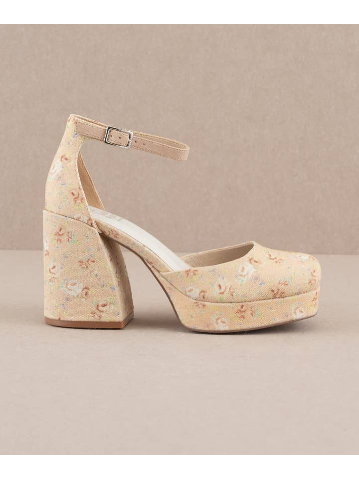 The Oslo Floral | Chunky Platform Mary Janes for wholesale on Faire