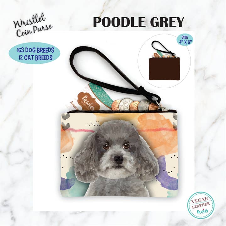 Puddelgrå møntpung • Gulvdisplay valgfri for engroshandel hos pawies