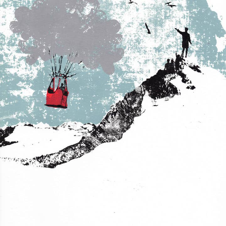 Up, Up & Away' Original Handgjord Silk Screen Print för wholesale av Katie Edwards Illustration