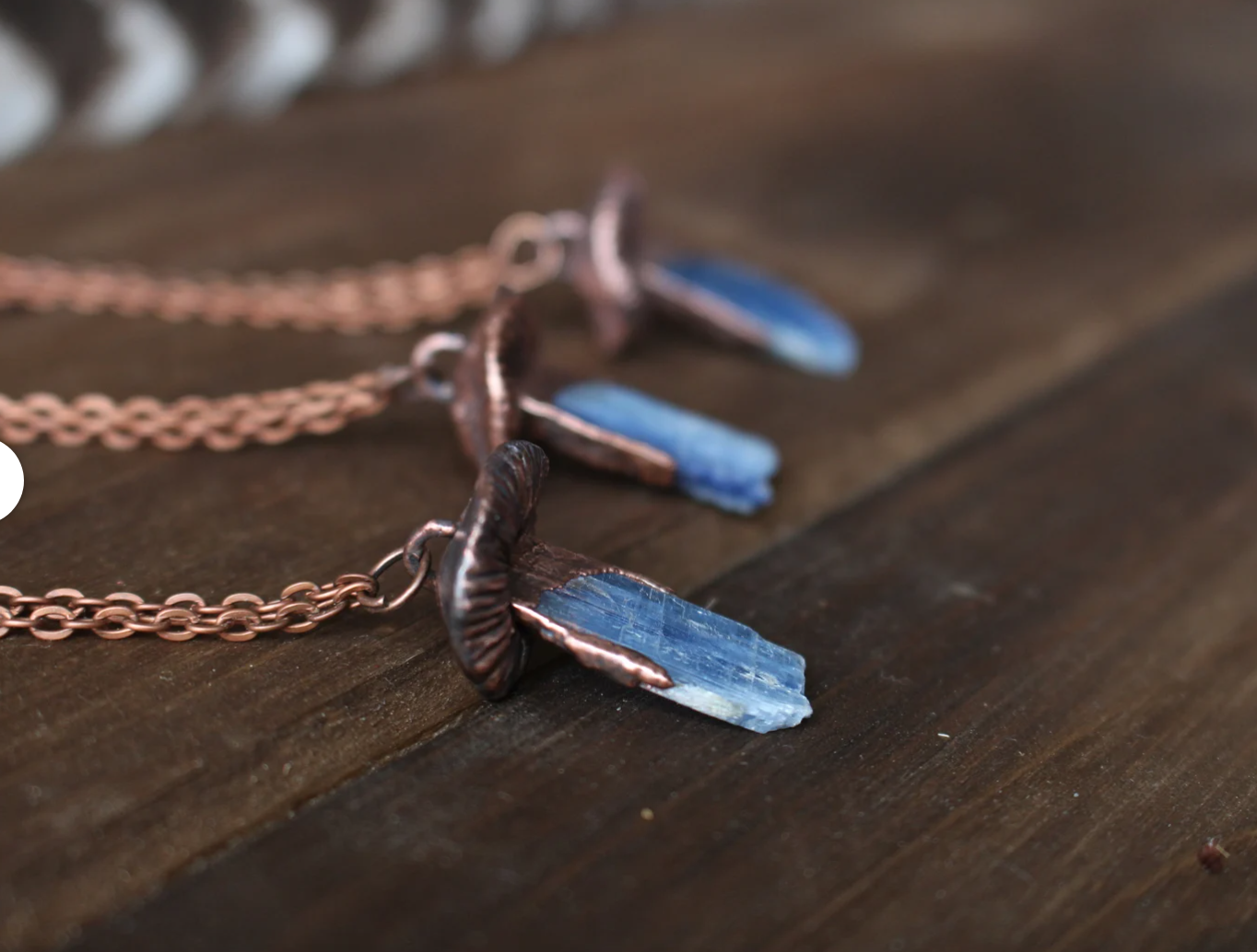 Gratefully Dreaming - Wholesale Pendant/Charm Necklace - Blue Kyanite Crystal Mushroom Necklace2