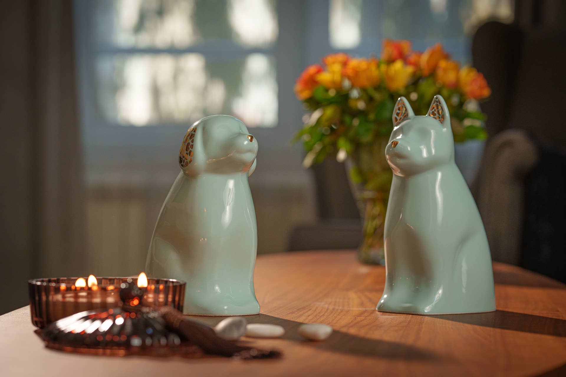 Pulvis Art Urns - Wholesale Pet Urn/Keepsake Box - "Cuddle" Pet Urn for Dog - Baby Blue | Ceramic8