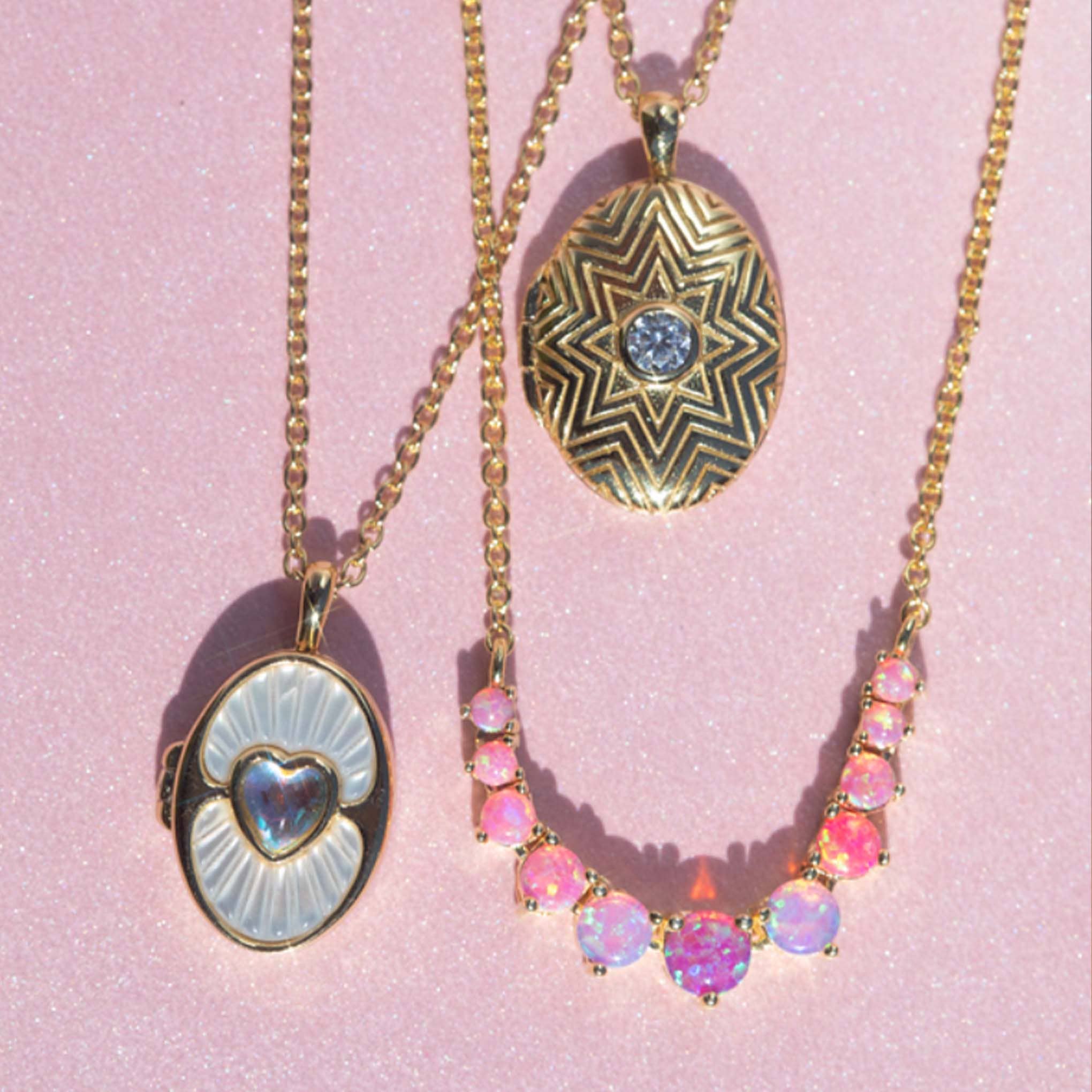 La Kaiser - Vendita all'ingrosso Collana con ciondolo/pendaglio - Collana a cascata sfumata in opale rosa4